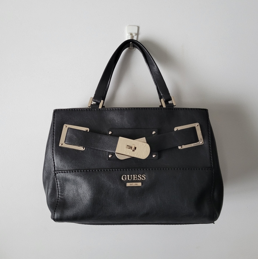 Guess Black Leather Handbag Purse